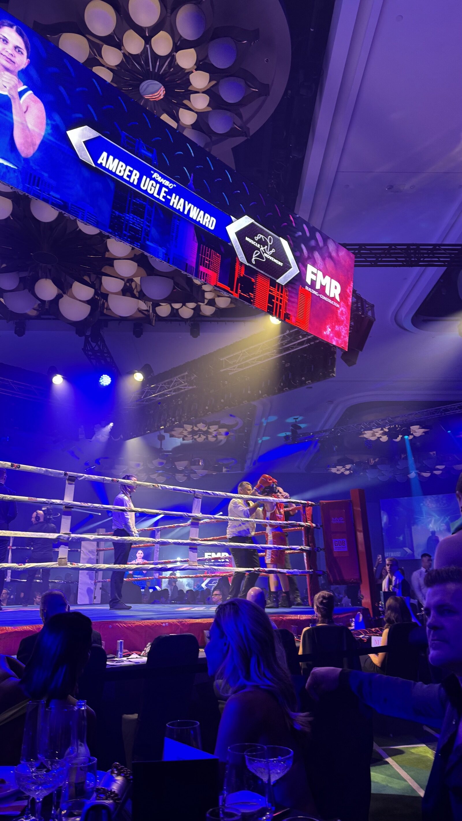 Boxing ring action at the Perth Corporate Rumble sponsored by FMR
